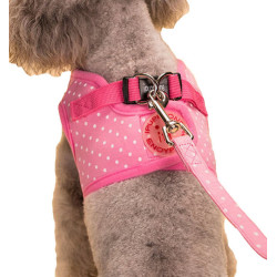 Vest Leashes - Dog Harness Leash--??L Size: Bust 46cm??Pink Dot