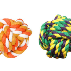 2 Pcs Fist Ball Dog Toy Knot Rope Ball Chew Dog Puppy Toy Pet Chew Toy B