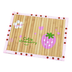 Natual Soft Pet Dog Bed Mat Bamboo Mat PINK Strawberry, 50*37.5cm