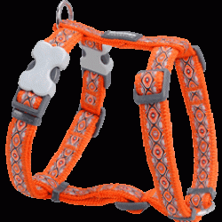 Red Dingo DH-SE-OR-ME Dog Harness Design Snake Eyes Orange&#44; Medium