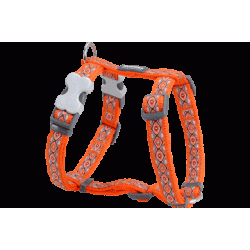 Red Dingo DH-SE-OR-ME Dog Harness Design Snake Eyes Orange&#44; Medium