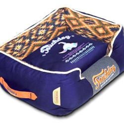 Touchdog 70's Vintage-Tribal Throwback Diamond Patterned Ultra-Plush Rectangular-Boxed Dog Bed