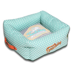 Touchdog Polka-Striped Polo Easy Wash Squared Fashion Dog Bed
