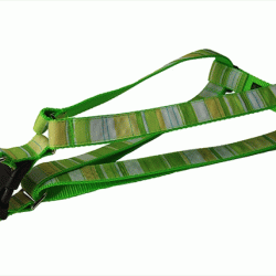 STRIPE-GREEN-MULTI4-H Multi Stripe Dog Harness&#44; Green - Large