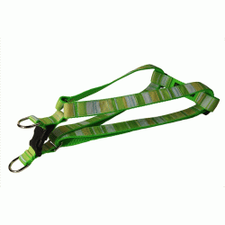 STRIPE-GREEN-MULTI4-H Multi Stripe Dog Harness&#44; Green - Large